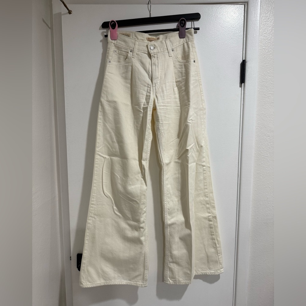 Cream Flared Pants